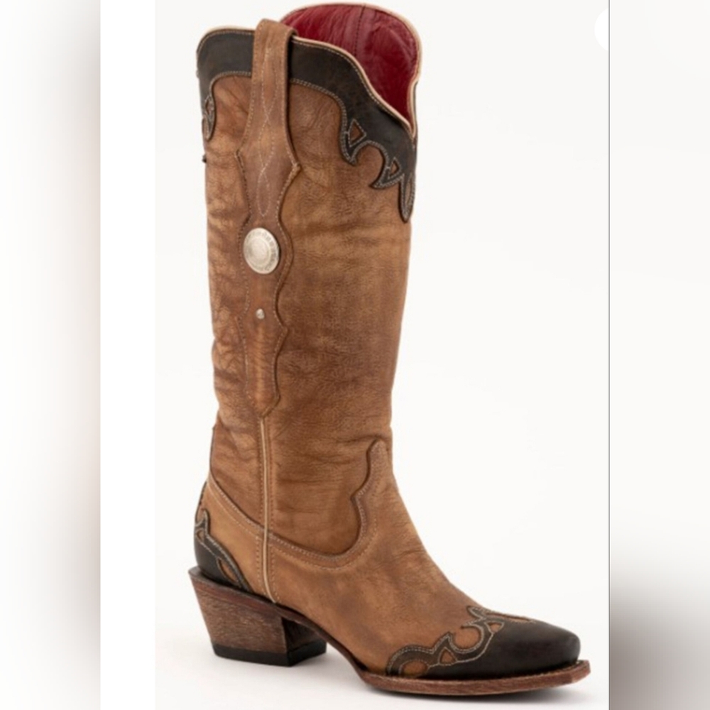 Ferrini Women's 9B Tessa Western Boots Snip Toe Brown #8416110090B